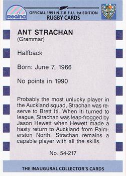 1991 Regina NZRFU 1st Edition #54 Ant Strachan Back